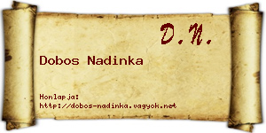 Dobos Nadinka névjegykártya